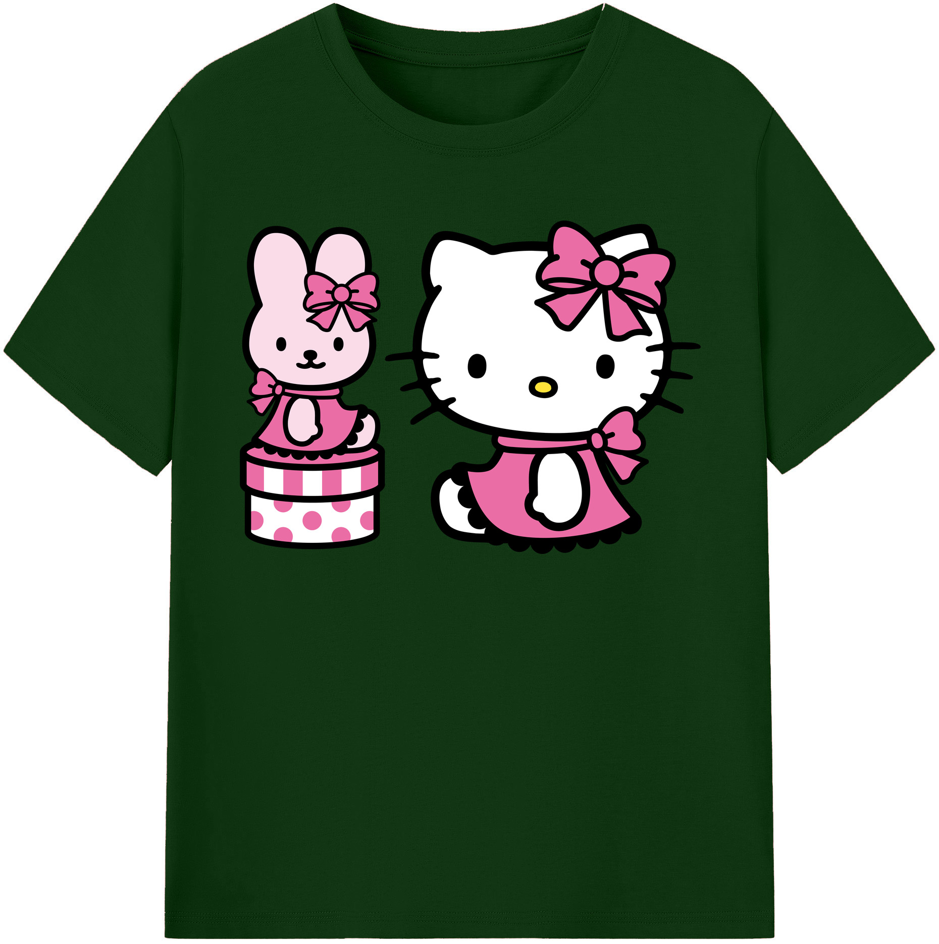 （画像用） Hello Kitty ハローキティ 綿100％半袖Tシャツ（フロントプリント）